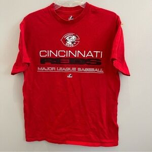 Cincinnati Reds Majestic History Ticket Tee T-Shirt adult sz L Graphic